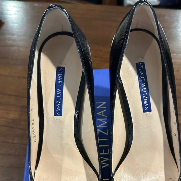 Stuart Weitzman Laney 95 Black Caviar Patent Leather Heels - Picture 3 of 7